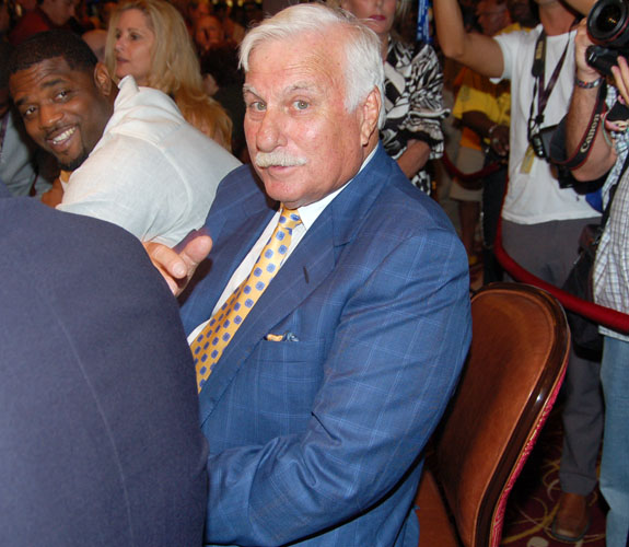 Howard Schnellenberger at the bash to f&ecirc;te the arrival of live blackjack tables at the Seminole Hard Rock Hotel & Casino in Hollywood, Fla.